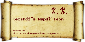 Kecskés Napóleon névjegykártya